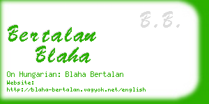 bertalan blaha business card